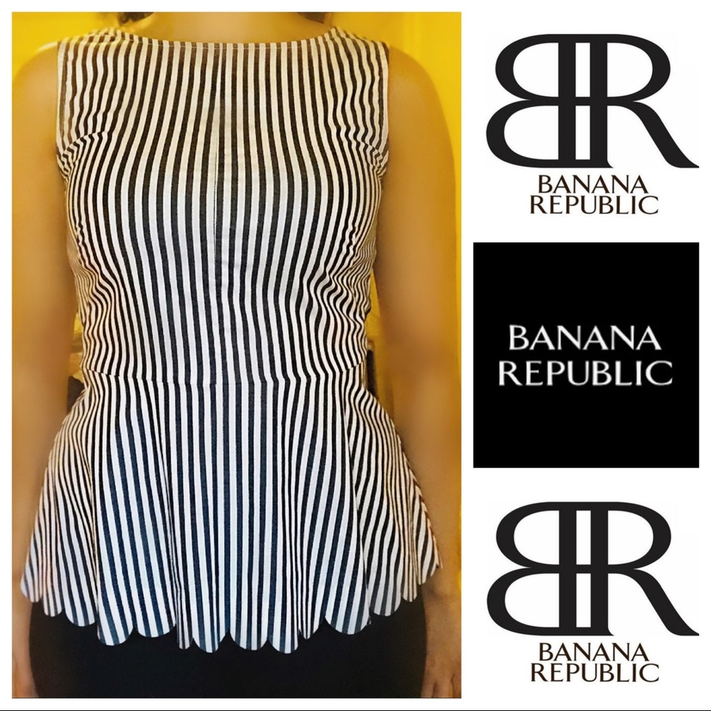 Striped Peplum Cut-Out Hem Top